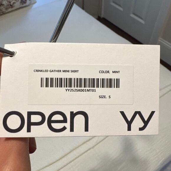 OPEN YY Crinkled Gather Mini Skirt - Size S - Picture 8 of 8